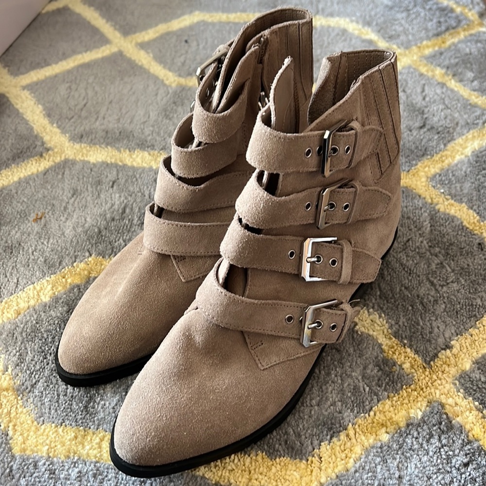 Dolce Vita Suede Tan Moto Boots